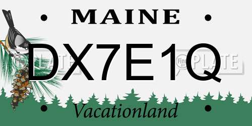 DX7E1Q Maine License Plate