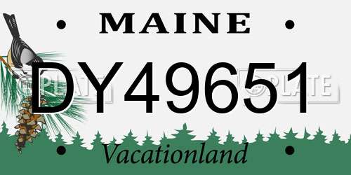 DY49651 Maine License Plate