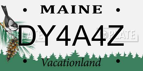 DY4A4Z Maine License Plate