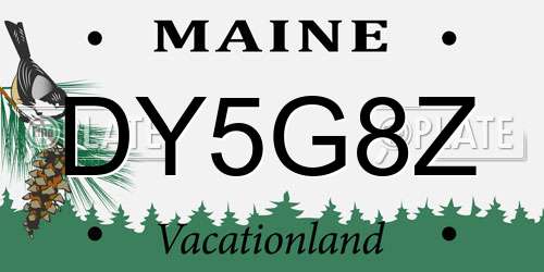 DY5G8Z Maine License Plate