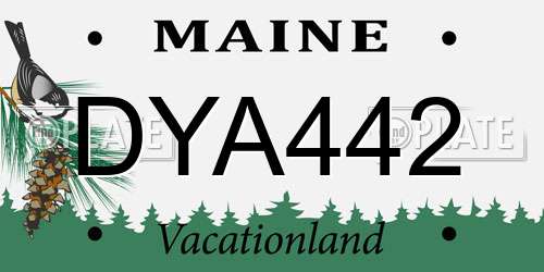 DYA442 Maine License Plate