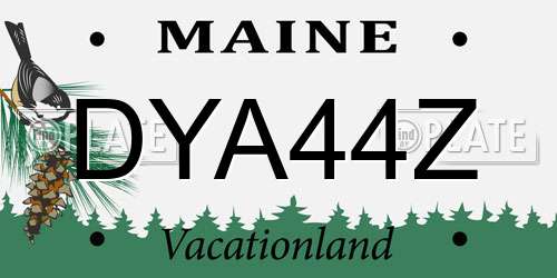 DYA44Z Maine License Plate