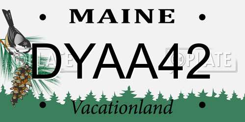 DYAA42 Maine License Plate