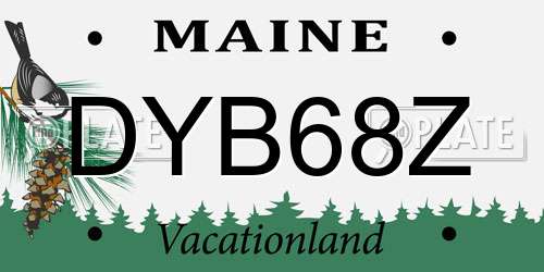 DYB68Z Maine License Plate