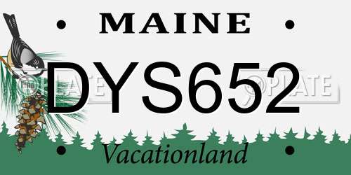 DYS652 Maine License Plate