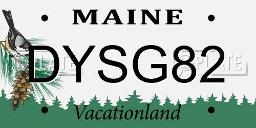 DYSG82 Maine License Plate