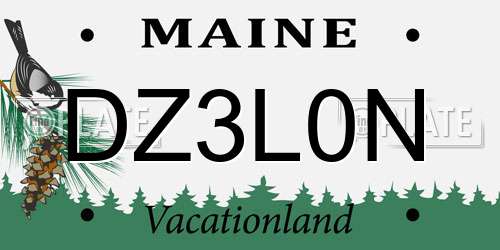 DZ3L0N Maine License Plate