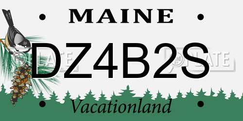 DZ4B2S Maine License Plate