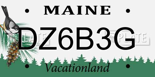 DZ6B3G Maine License Plate