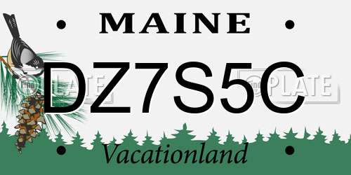 DZ7S5C Maine License Plate