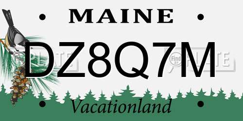 DZ8Q7M Maine License Plate
