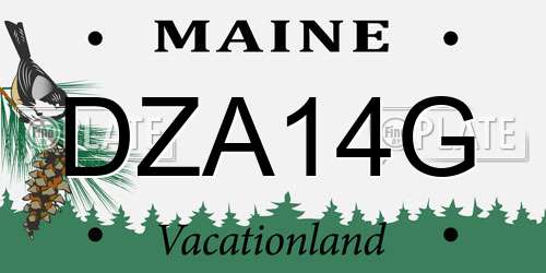 DZA14G Maine License Plate