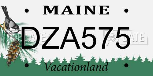 DZA575 Maine License Plate