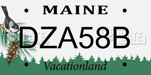 DZA58B Maine License Plate