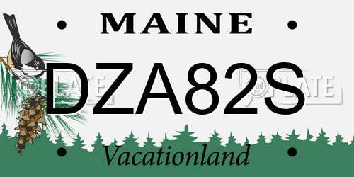 DZA82S Maine License Plate