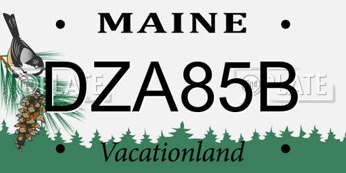 DZA85B Maine License Plate