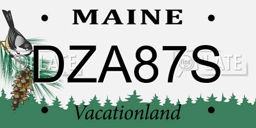 DZA87S Maine License Plate