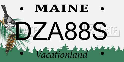 DZA88S Maine License Plate