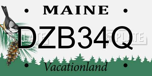 DZB34Q Maine License Plate