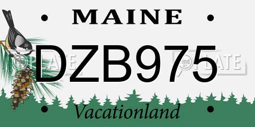 DZB975 Maine License Plate