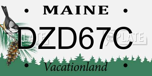 DZD67C Maine License Plate