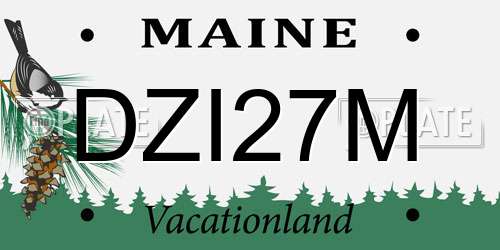 DZI27M Maine License Plate