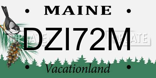 DZI72M Maine License Plate
