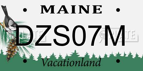 DZS07M Maine License Plate