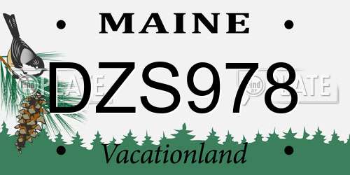 DZS978 Maine License Plate