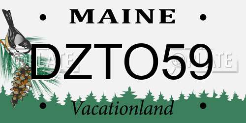 DZTO59 Maine License Plate