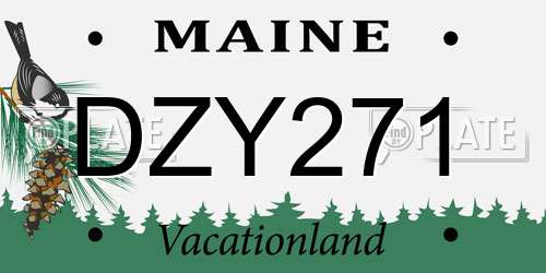 DZY271 Maine License Plate