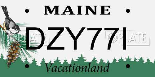 DZY77I Maine License Plate
