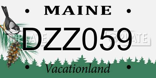 DZZ059 Maine License Plate