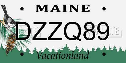 DZZQ89 Maine License Plate
