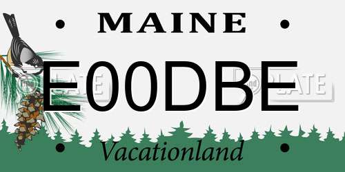 E00DBE Maine License Plate