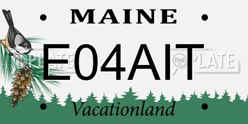 E04AIT Maine License Plate