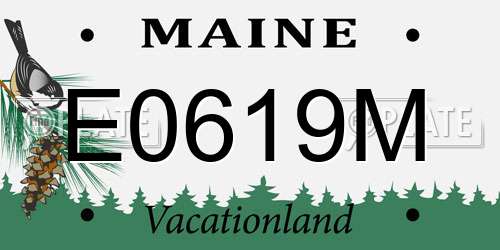 E0619M Maine License Plate
