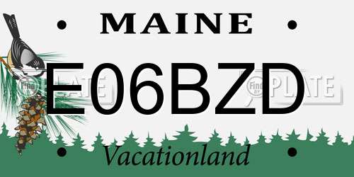 E06BZD Maine License Plate