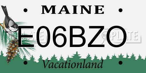 E06BZO Maine License Plate