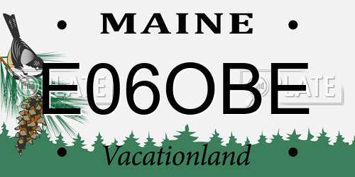 E06OBE Maine License Plate