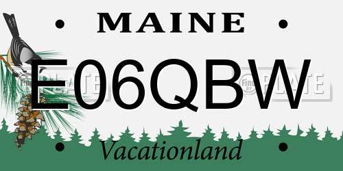 E06QBW Maine License Plate