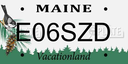 E06SZD Maine License Plate