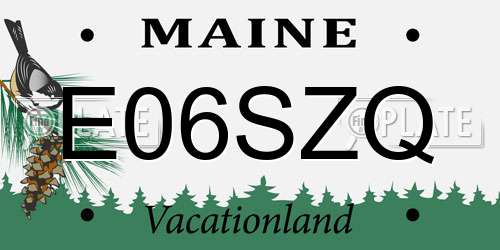 E06SZQ Maine License Plate