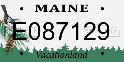 E087129 Maine License Plate