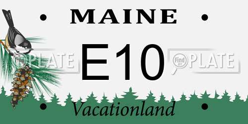 E10 Maine License Plate