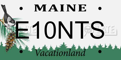 E10NTS Maine License Plate