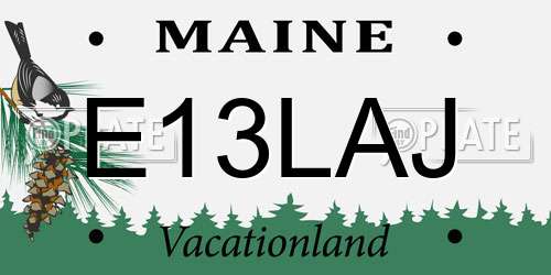 E13LAJ Maine License Plate
