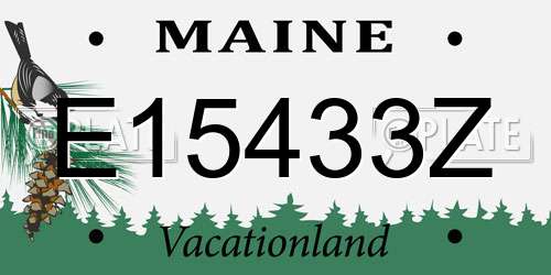 E15433Z Maine License Plate