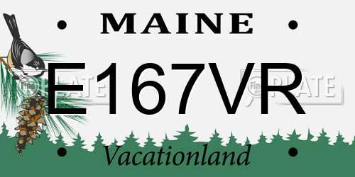 E167VR Maine License Plate