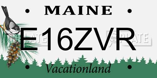 E16ZVR Maine License Plate